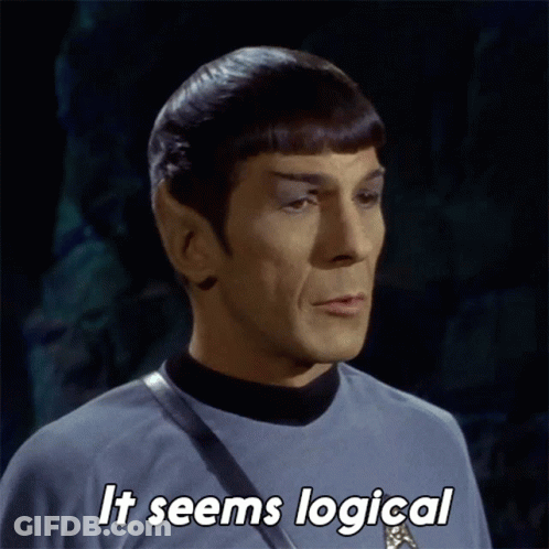 Man In Blue Shirt Says It Seems Logical GIF