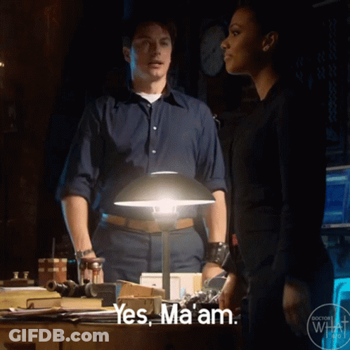 Man In Blue Shirt Says Yes Ma'am GIF