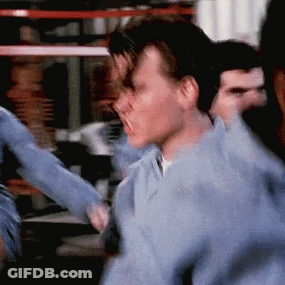 Man In Blue Shirt Screaming GIF