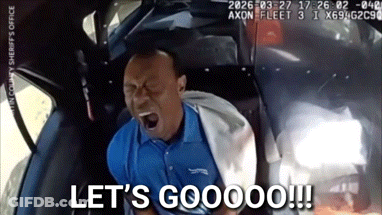 Man In Blue Shirt Screaming In Police Car GIF