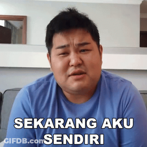 Man In Blue Shirt Sekarang Aku Sendiri GIF