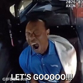 Man In Blue Shirt Shouting Lets Goooo GIF