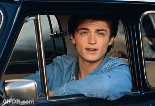 Man In Blue Shirt Sitting In Car GIF