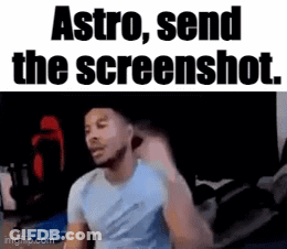 Man In Blue Shirt Sitting In Front Of Screen Saying Astro Send The Screenshot GIF