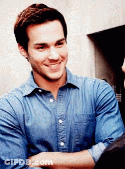 Man In Blue Shirt Smiling GIF