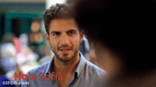 Man In Blue Shirt Smiling Hola Sofia GIF