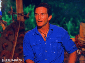 Man In Blue Shirt Smiling In Jungle GIF