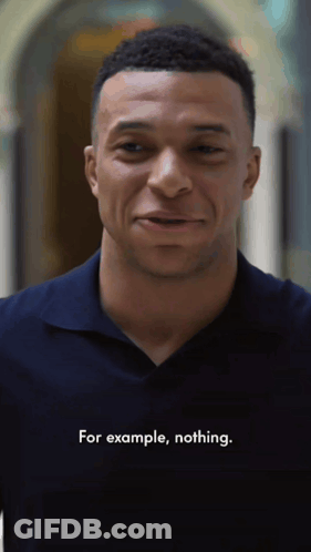 Man In Blue Shirt Smiling Saying For Example Nothing GIF