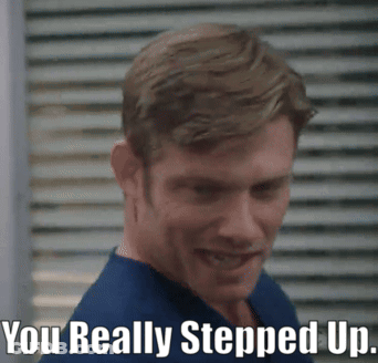 Man In Blue Shirt Smiling With You Really Stepped Up GIF