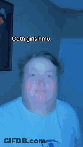 Man In Blue Shirt Talking About Goth Girls GIF