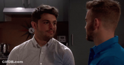 Man In Blue Shirt Talking GIF