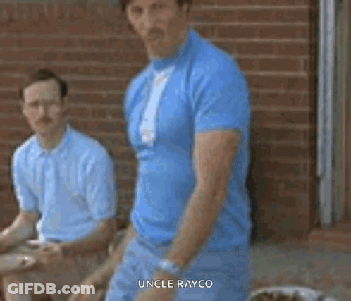 Man In Blue Shirt Throwing Frisbee Uncle Rayco GIF