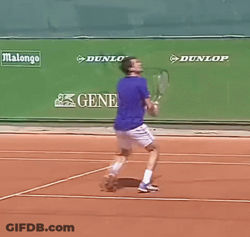 Man In Blue Shirt Walking On Tennis Court Saying General GIF
