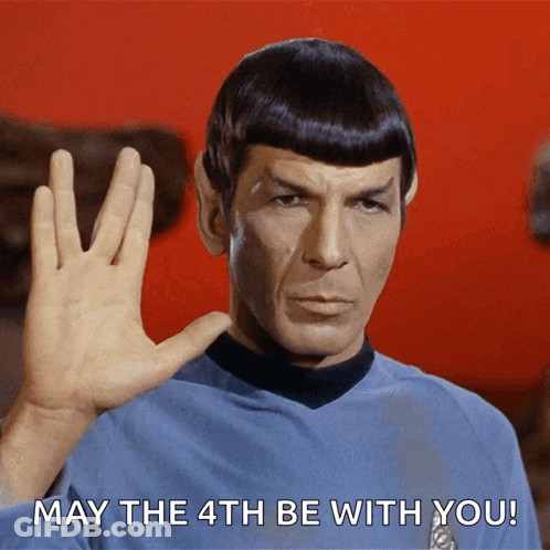Man In Blue Shirt Waving May The 4Th Be With You GIF