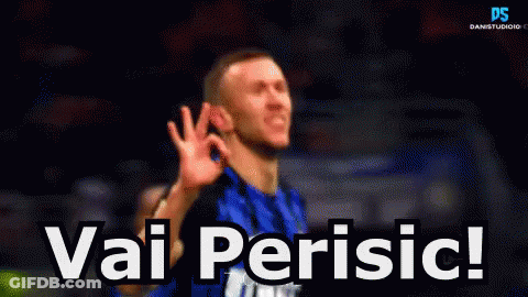Man In Blue Shirt Waving Vai Perisic GIF