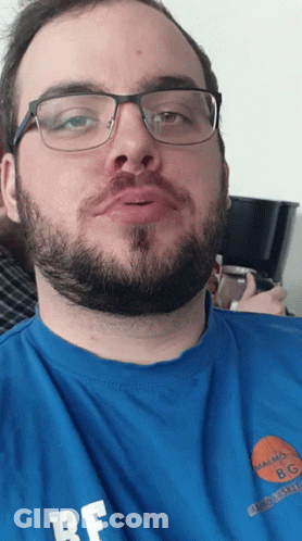 Man In Blue Shirt With BF GIF