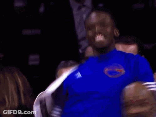 Man In Blue Shirt With Florida Gators Logo GIF