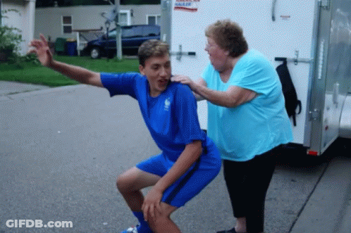 Man In Blue Shirt With France Next To Woman GIF