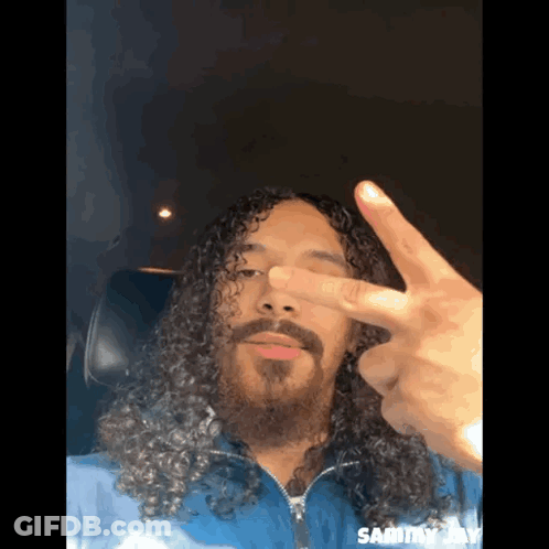 Man In Blue Shirt With J GIF