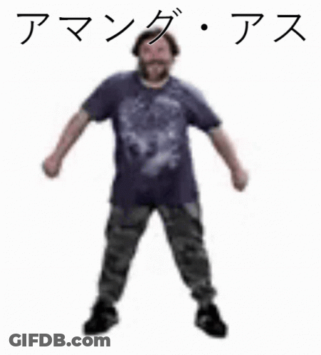 Man In Blue Shirt With Japanese Writing GIF
