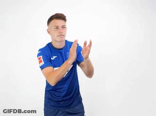 Man In Blue Shirt With Letter P On Sleeve GIF