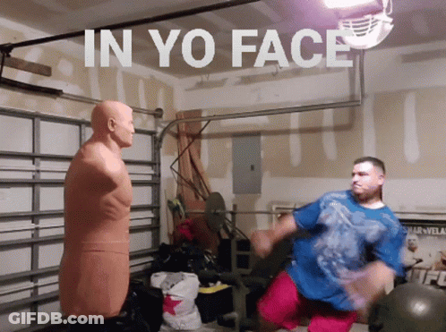 Man In Blue Shirt With Marvel GIF