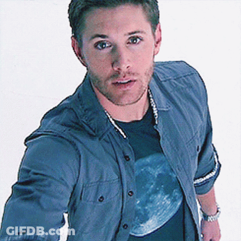 Man In Blue Shirt With Moon T-Shirt GIF