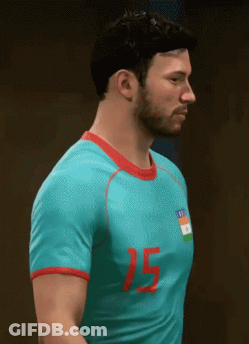 Man In Blue Shirt With Number 15 GIF