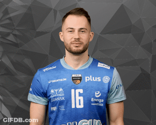 Man In Blue Shirt With Number 16 GIF