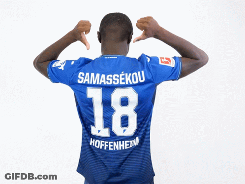 Man In Blue Shirt With Number 18 GIF