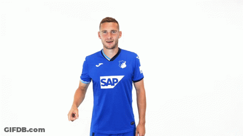 Man In Blue Shirt With Number 3 GIF