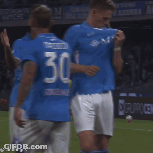 Man In Blue Shirt With Number 30 GIF