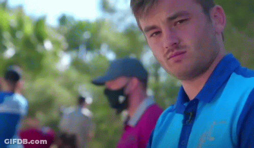 Man In Blue Shirt With Puma Logo GIF