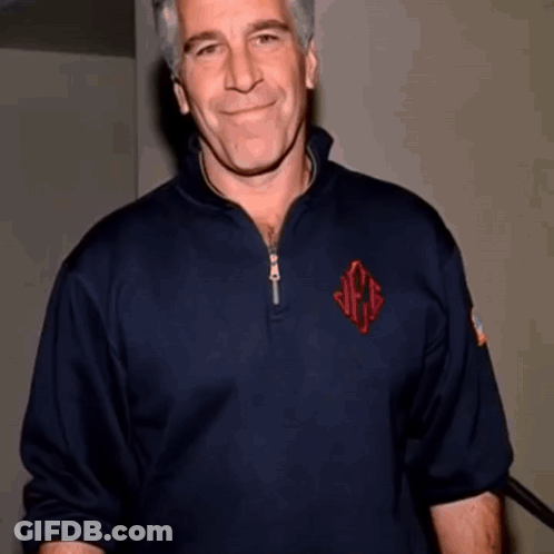 Man In Blue Shirt With Red VFD Monogram GIF