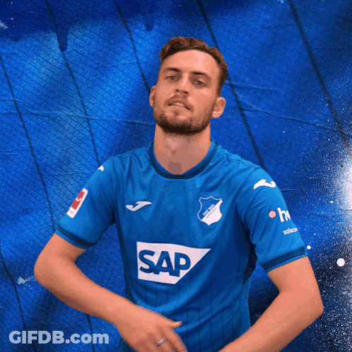 Man In Blue Shirt With Sap GIF
