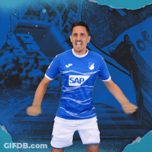 Man In Blue Shirt With Sap GIF