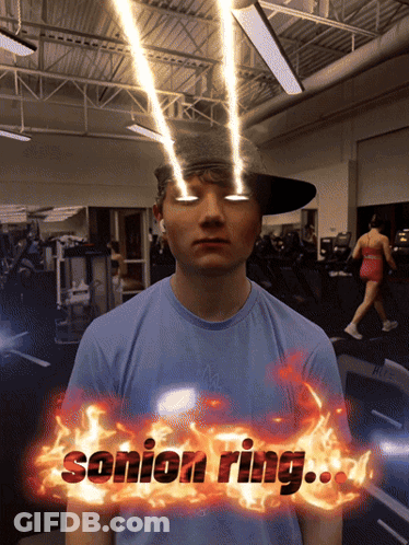 Man In Blue Shirt With Senior Ring GIF
