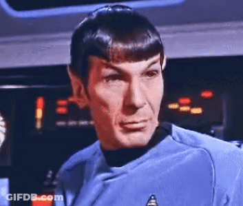 Man In Blue Shirt With Star Trek Logo GIF