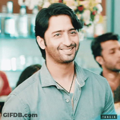 Man In Blue Shirt With Tanuja GIF