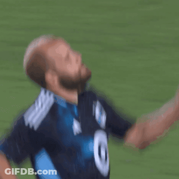 Man In Blue Shirt With White Target GIF