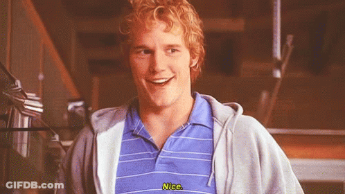 Man In Blue Striped Shirt And Grey Hoodie Says Nice GIF