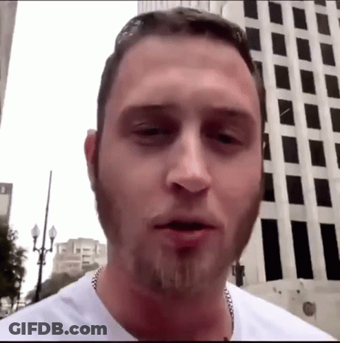 Man In Blue Striped Shirt And Hat GIF