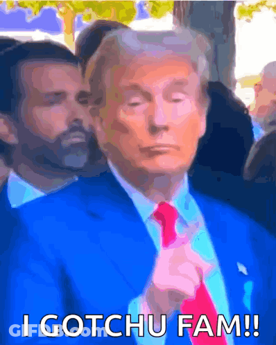 Man In Blue Suit And Red Tie Says I Gotchu Fam GIF