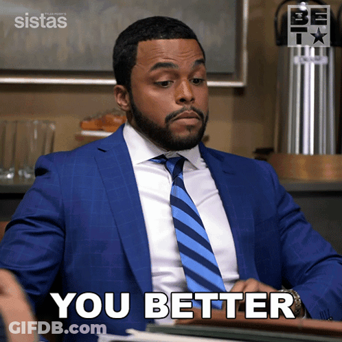 Man In Blue Suit And Tie Saying You Better GIF