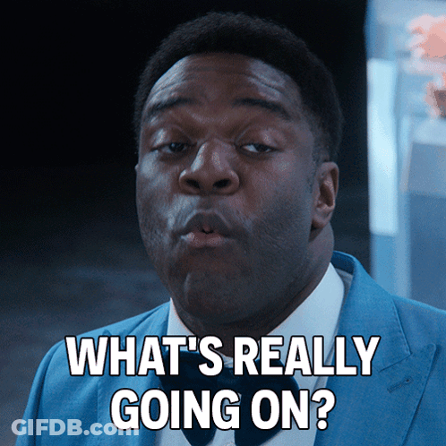Man In Blue Suit Asking What's Going On GIF