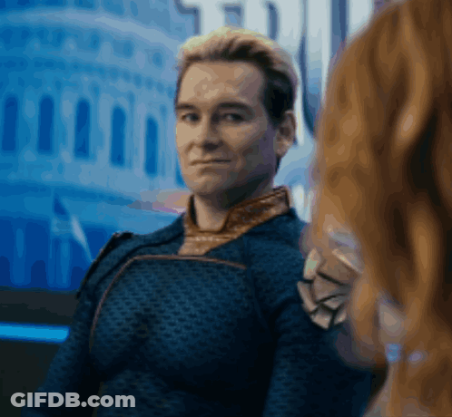 Man In Blue Suit Looking At Woman GIF