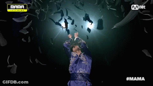 Man In Blue Suit On Mnet Show GIF