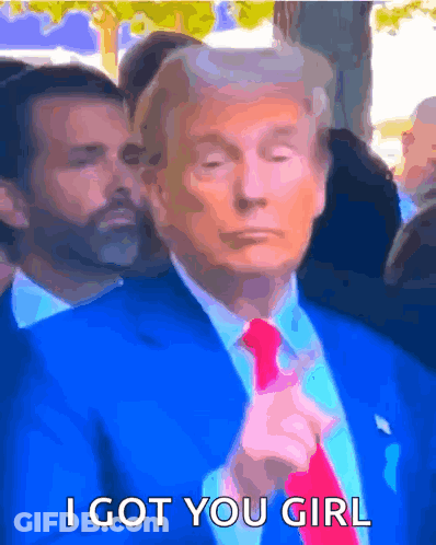 Man In Blue Suit Red Tie I Got You Girl GIF