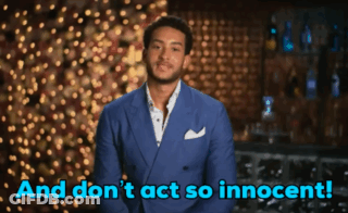 Man In Blue Suit Saying Don't Act So Innocent GIF