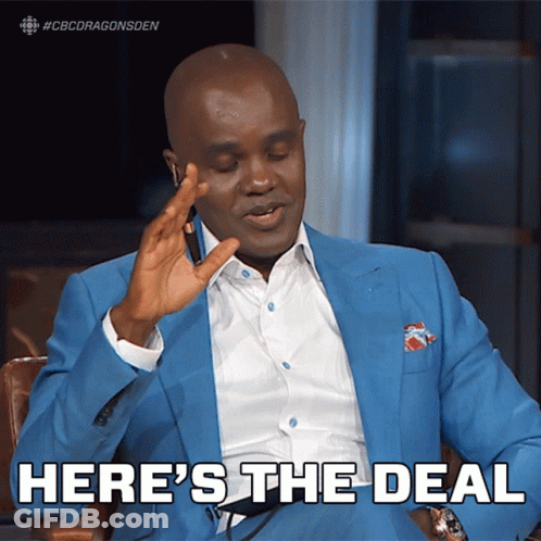 Man In Blue Suit Saying Here's The Deal GIF